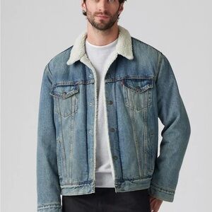 Levi's White Sherpa Lined Jacket